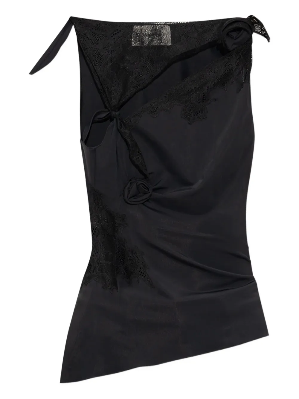 Coperni Gedrapeerde top met kanten vlakken BLACK