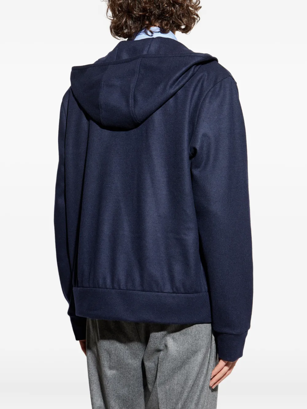 Moncler Trui met knoopsluiting en capuchon Blauw