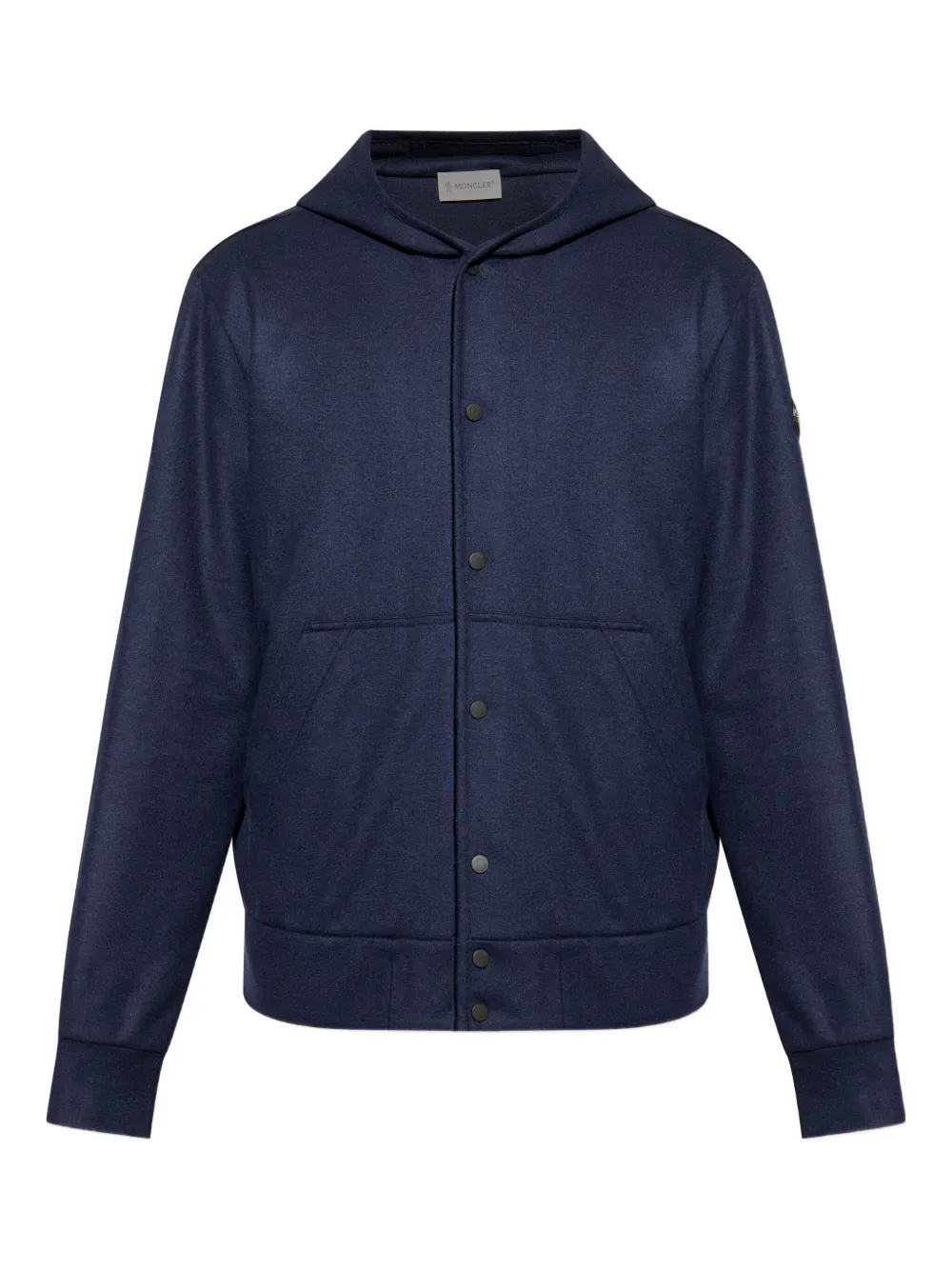 Moncler Trui met knoopsluiting en capuchon Blauw