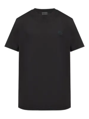 MONCLER ブラック Tシャツ Moncler logo-embossed Cotton T-shirt | Black | FARFETCH CA