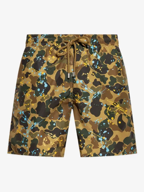 Palm Angels shorts de playa con salpicaduras de pintura estampadas en colaboración con Vilebrequin
