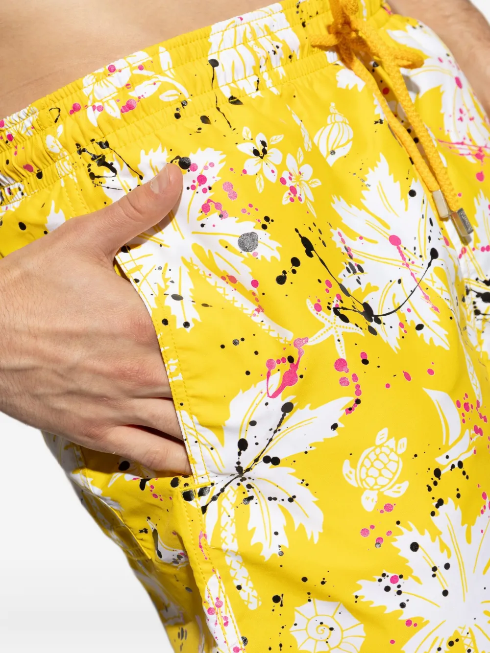 Palm Angels Zwembroek met palmboomprint Geel