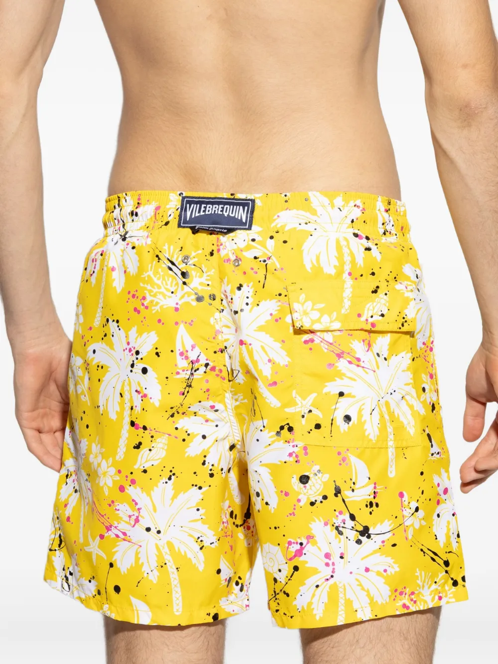 Palm Angels Zwembroek met palmboomprint Geel