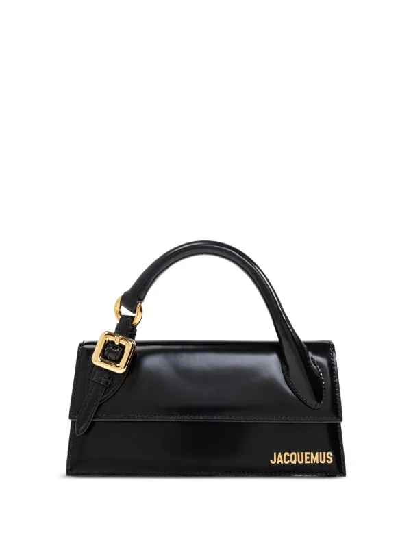 Jacquemus The Elongated Chiquito Leather Tote Bag in Black