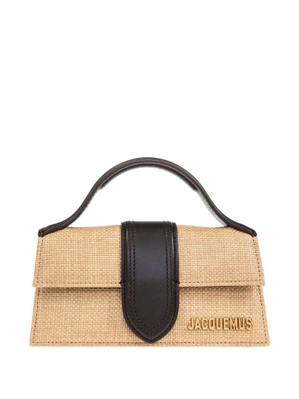 Jacquemus Bambino geweven tas met leren afwerking Beige