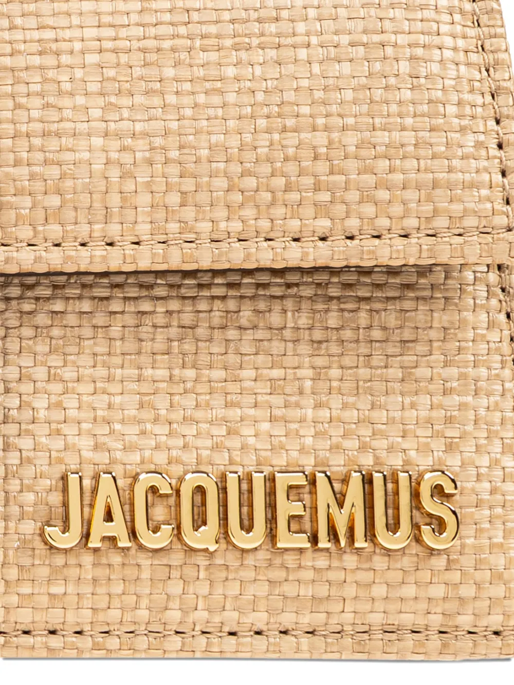 Jacquemus Bambino geweven tas met leren afwerking Beige