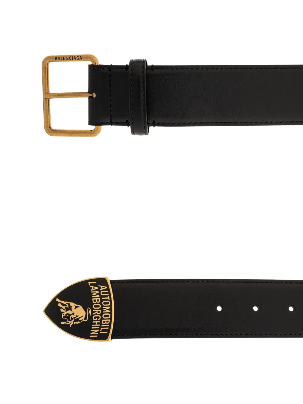 Balenciaga x Automobili Lamborghini leather belt Zwart