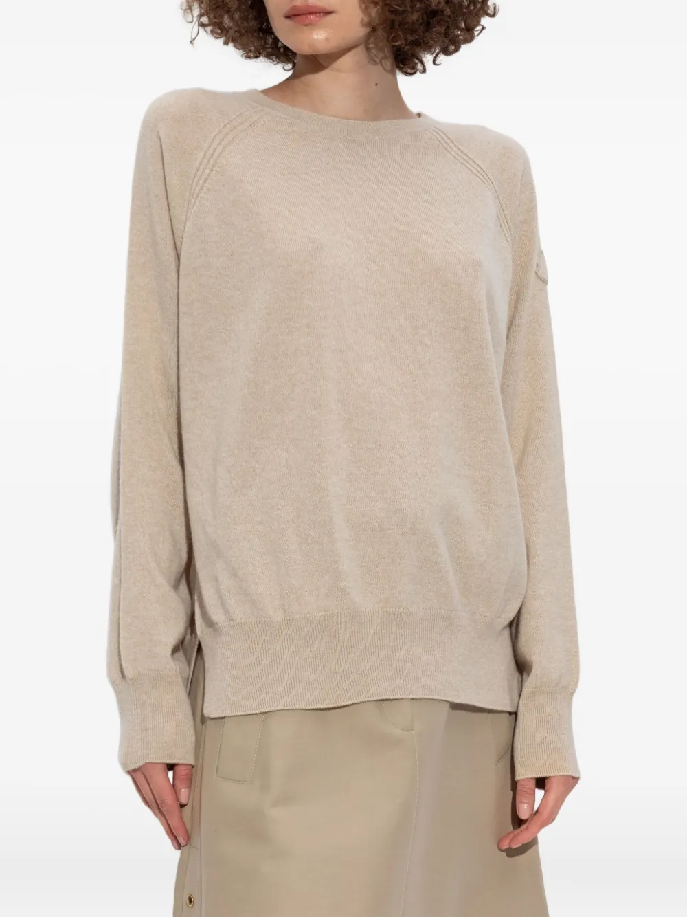 Moncler Kasjmier trui met raglan mouwen Beige