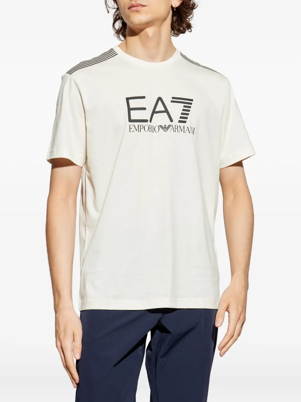 Ea7 Emporio Armani T-shirt met logoprint Wit