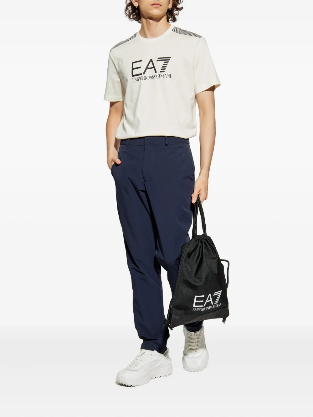 Ea7 Emporio Armani T-shirt met logoprint Wit