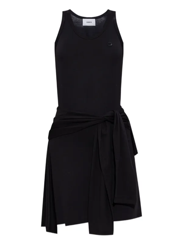 black tie front mini dress 'BISOU' CRYSTAL SLIM TURTLENECK Black / S