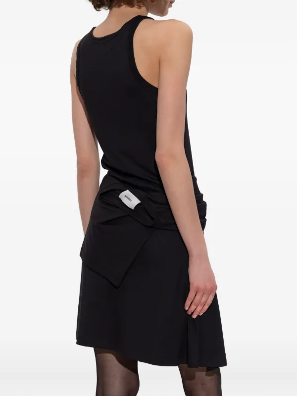 black tie front mini dress Romily Tie Front Mini Dress in Black Mesh main image 0