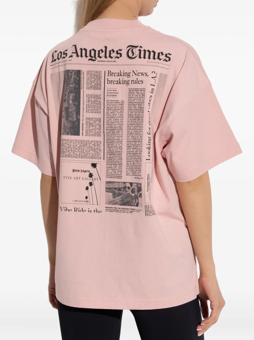 Palm Angels T-shirt met print Roze