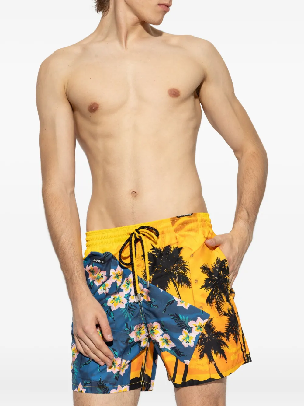 Palm Angels Zwembroek met print Blauw