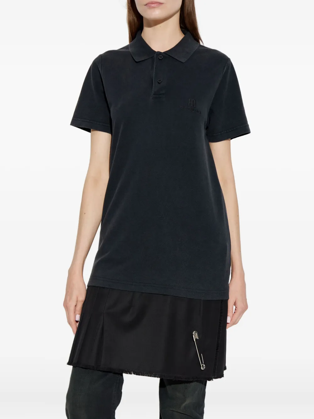 Balenciaga Jurk met geplooid vlak Zwart