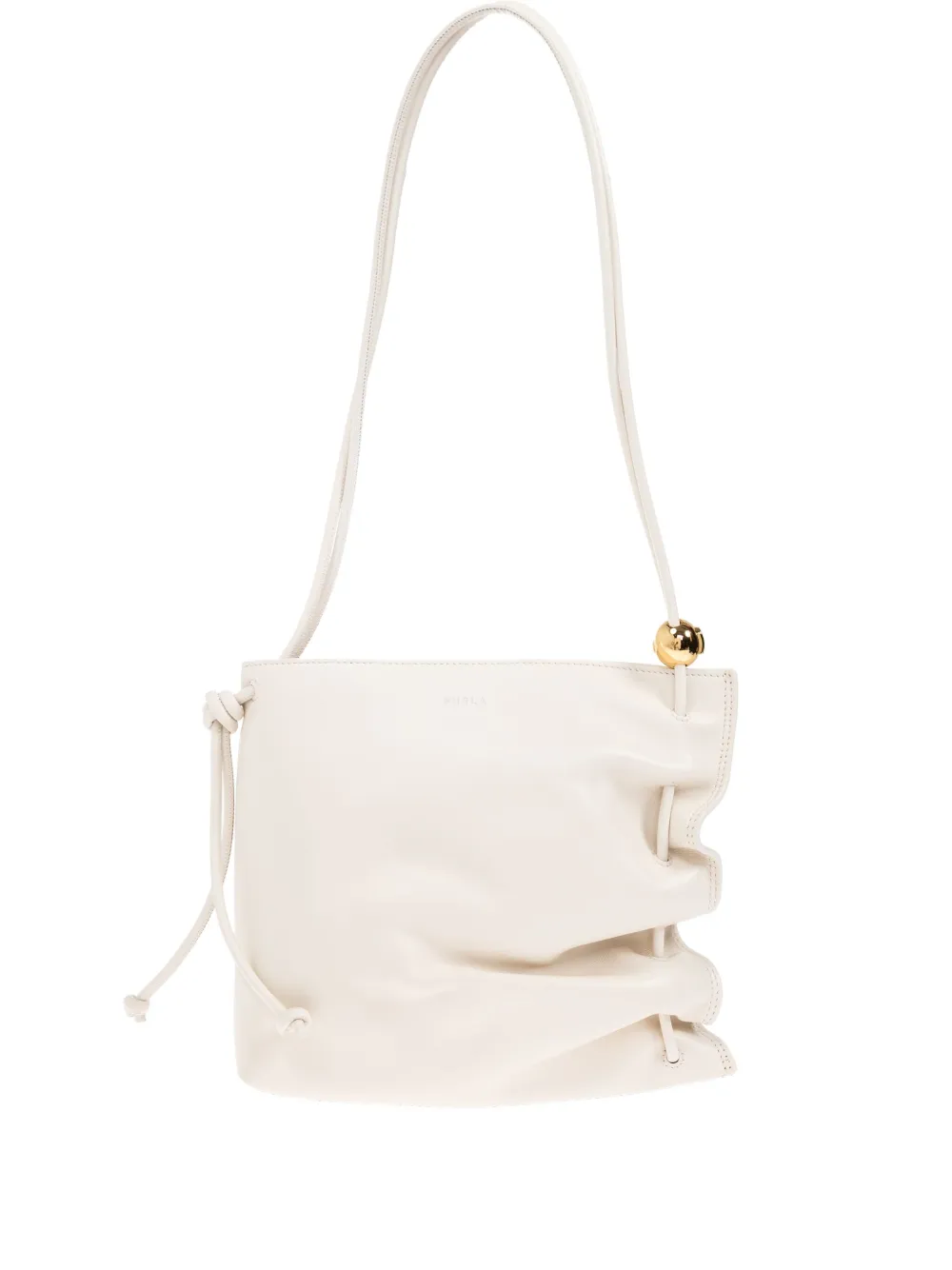 Furla ruched ball-detail tote bag Beige