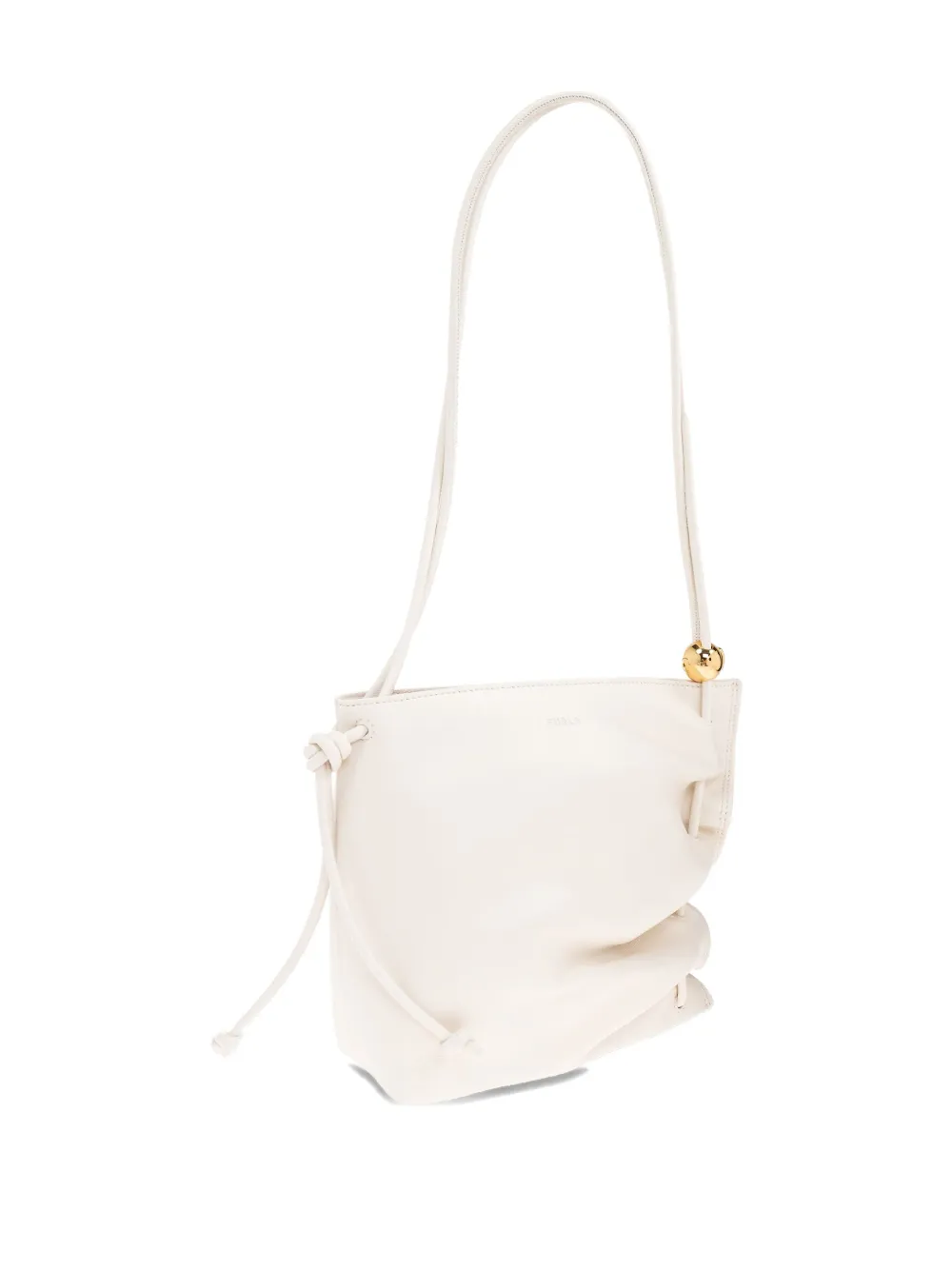 Furla ruched ball-detail tote bag Beige