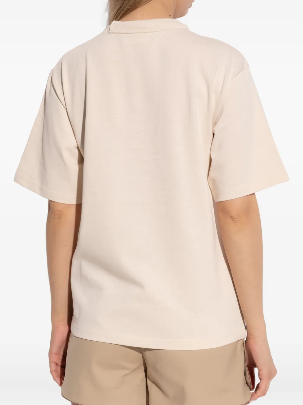 Sportmax T-shirt verfraaid met ketting Beige