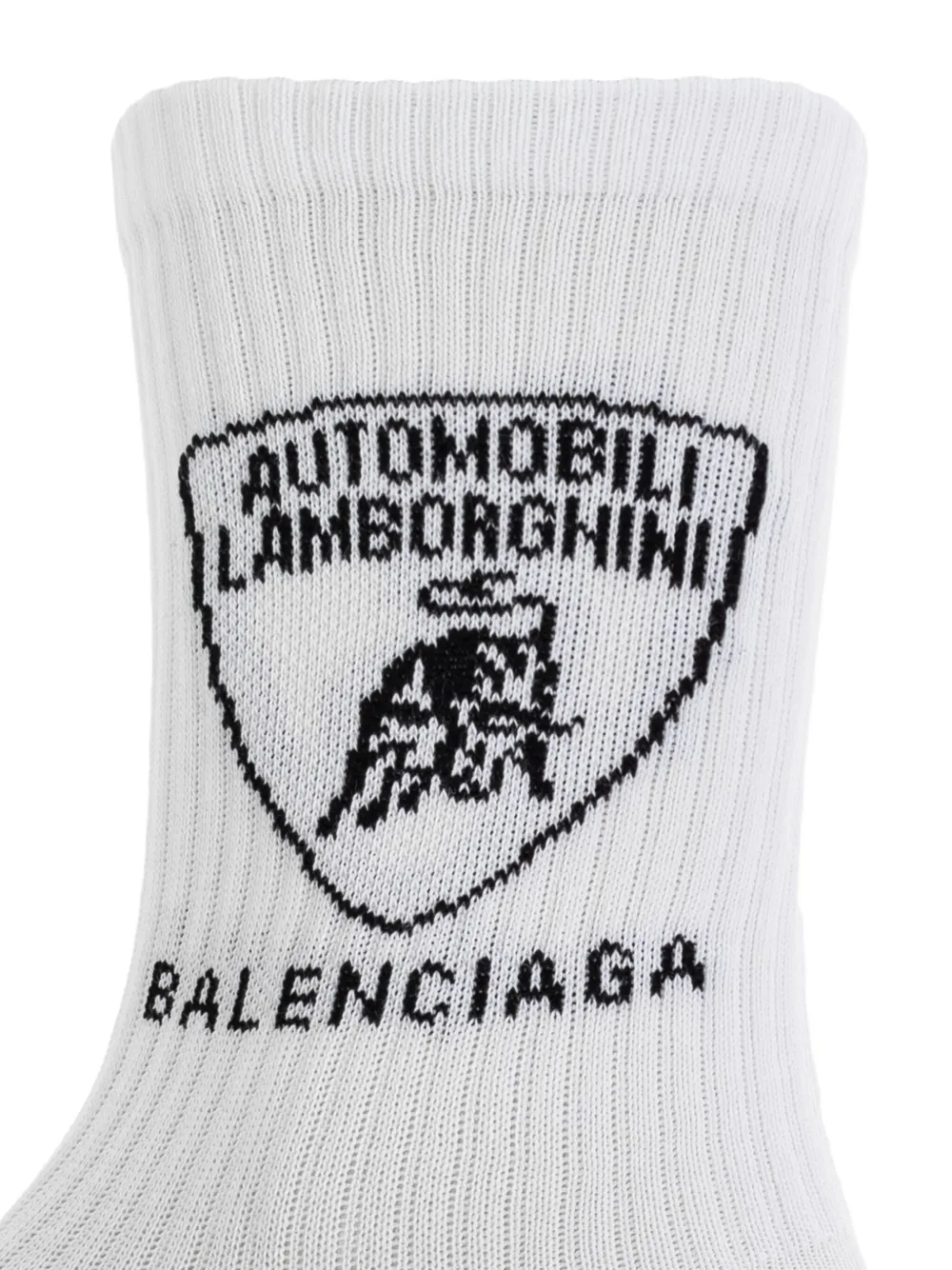 Balenciaga Geribbelde sokken met logodetail Wit