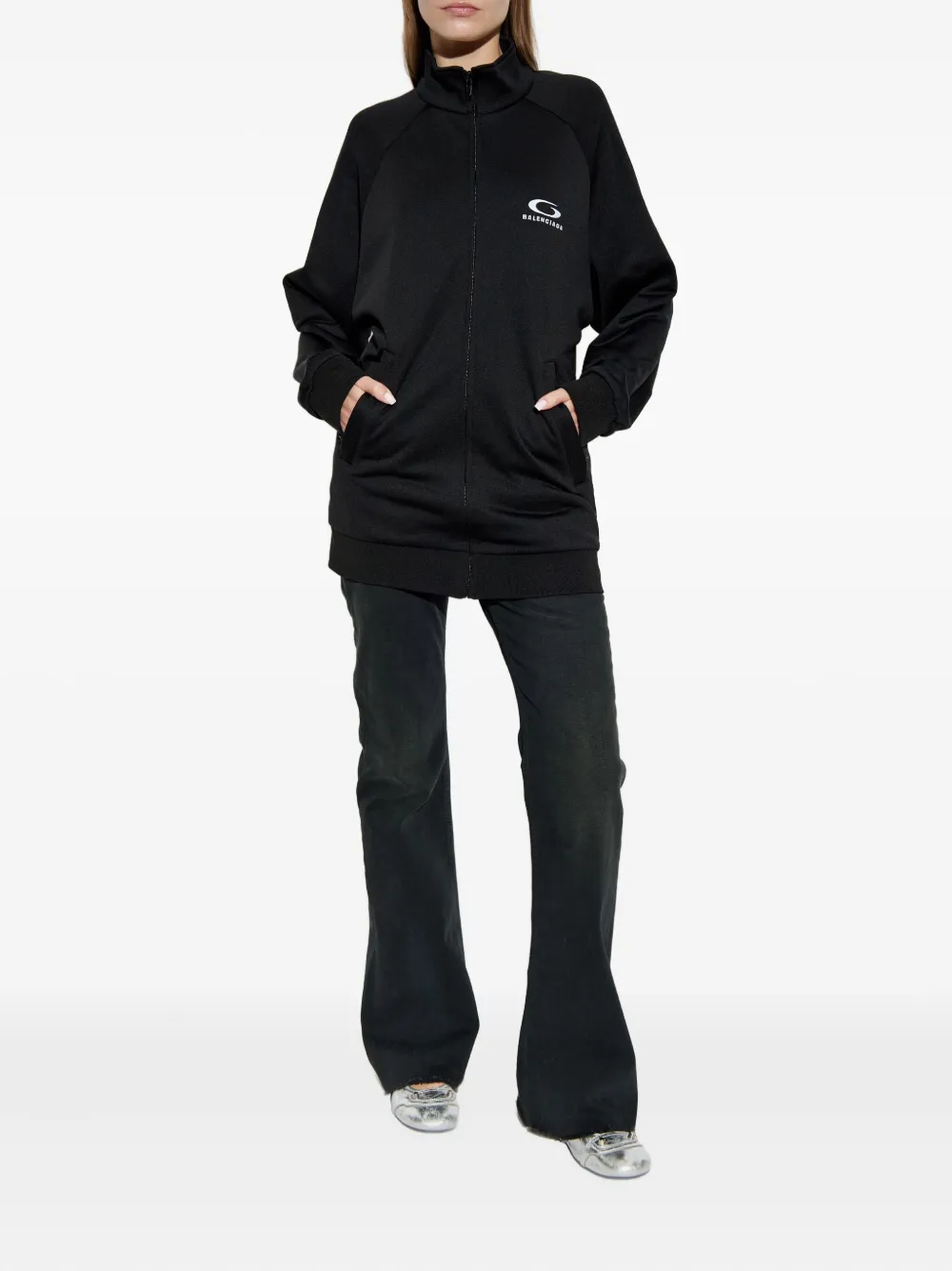 Balenciaga logo-print cut-out sweatshirt | Sweaters | Image 2