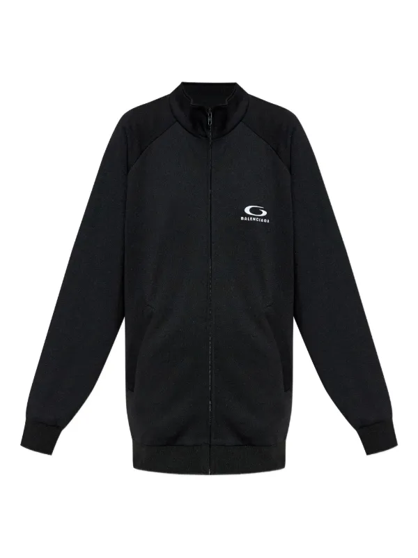 Balenciaga Logo-print Cut-out Sweatshirt in Black