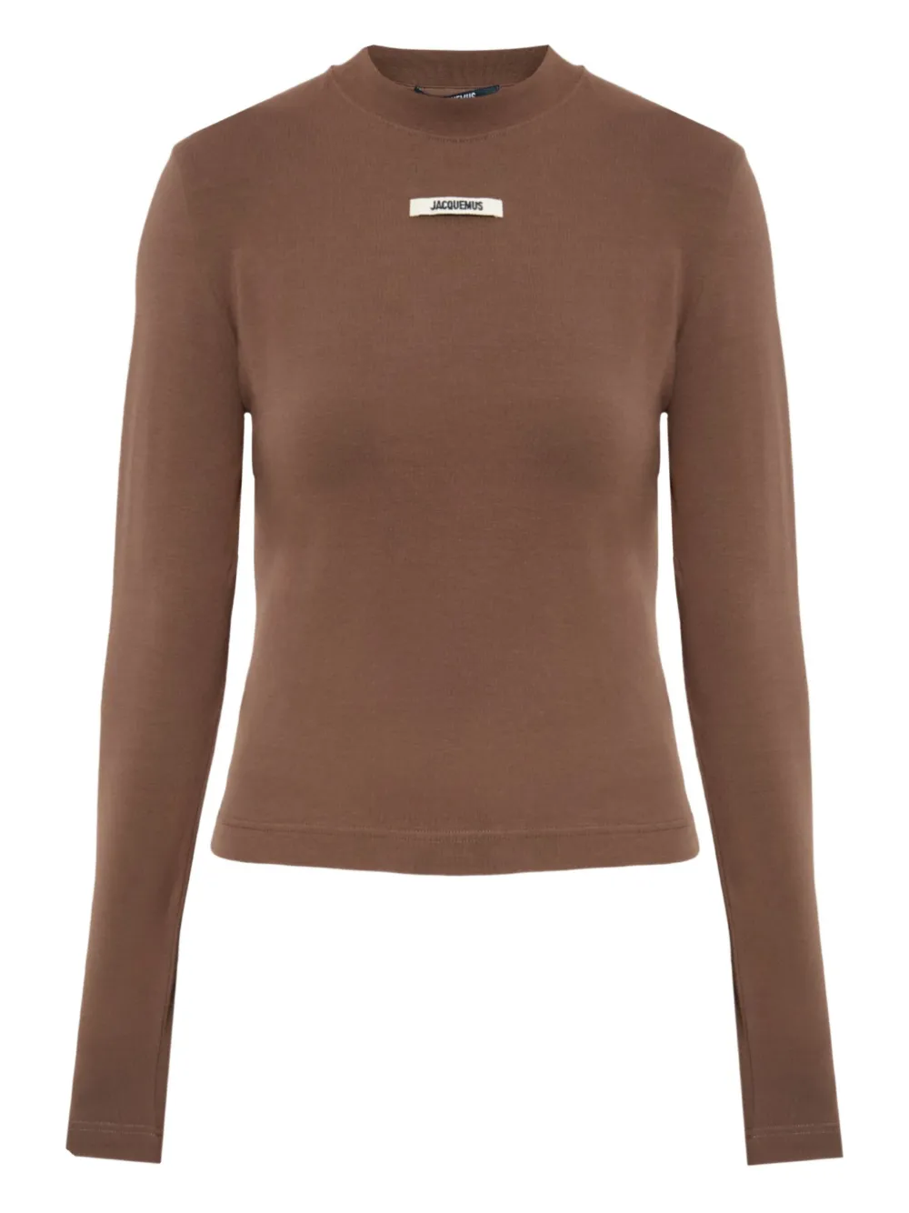 Jacquemus logo-tag long-sleeve T-shirt | Brown | Image 1