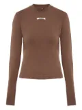 Jacquemus logo-tag long-sleeve T-shirt - Brown