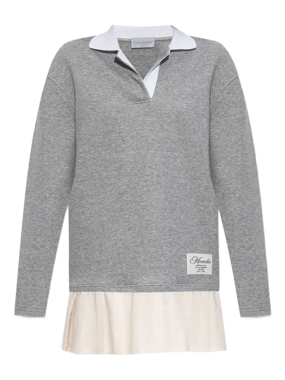 Moncler pleated-panel polo dress | Grey | Image 1