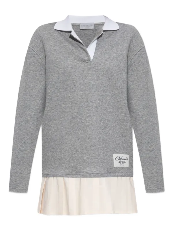 *MONCLER*コットンポロワンピース ナイロンプリーツスカート Moncler プリーツパネル ポロワンピース | グレー | FARFETCH JP