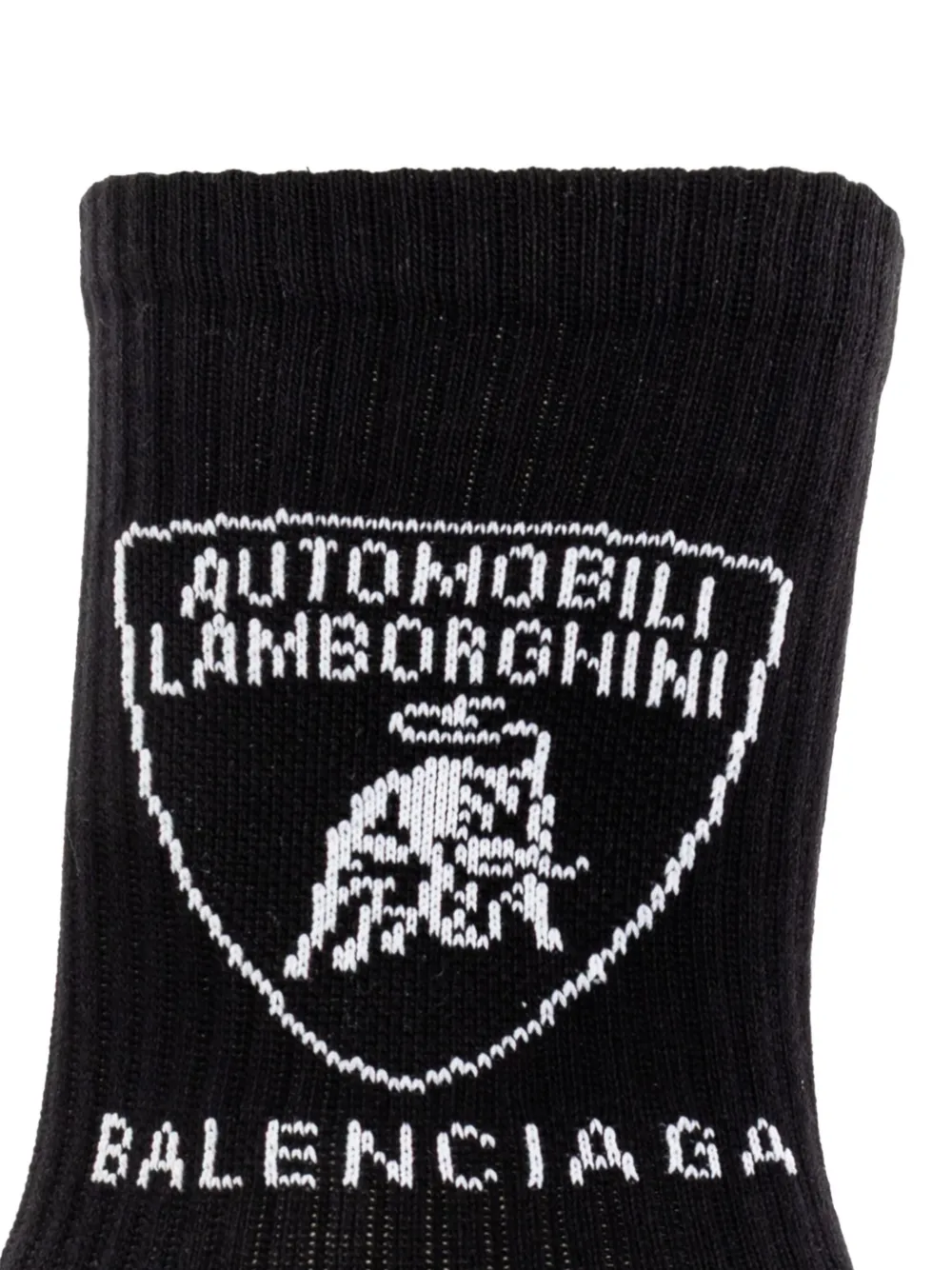 Balenciaga x Automobili Lamborghini logo cotton socks Zwart