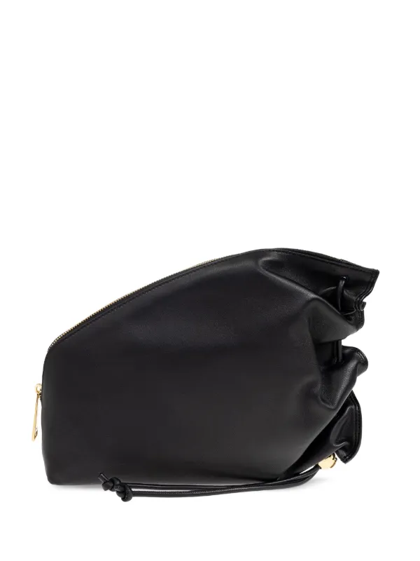 Furla Daisy Gathered Clutch Bag Black FARFETCH AE