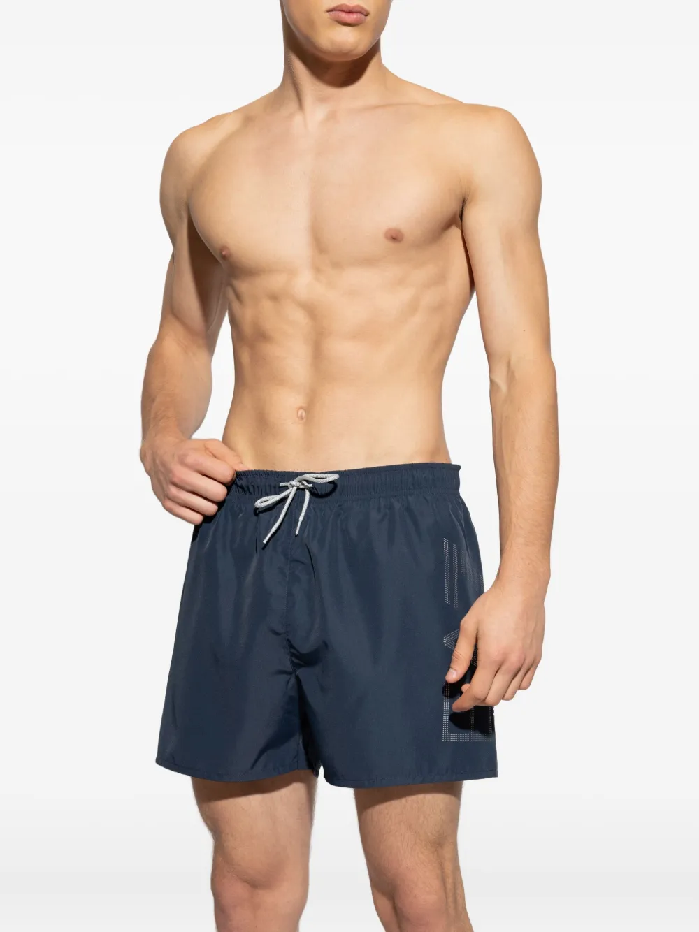 Ea7 Emporio Armani Zwembroek met trekkoord en logodetail Blauw