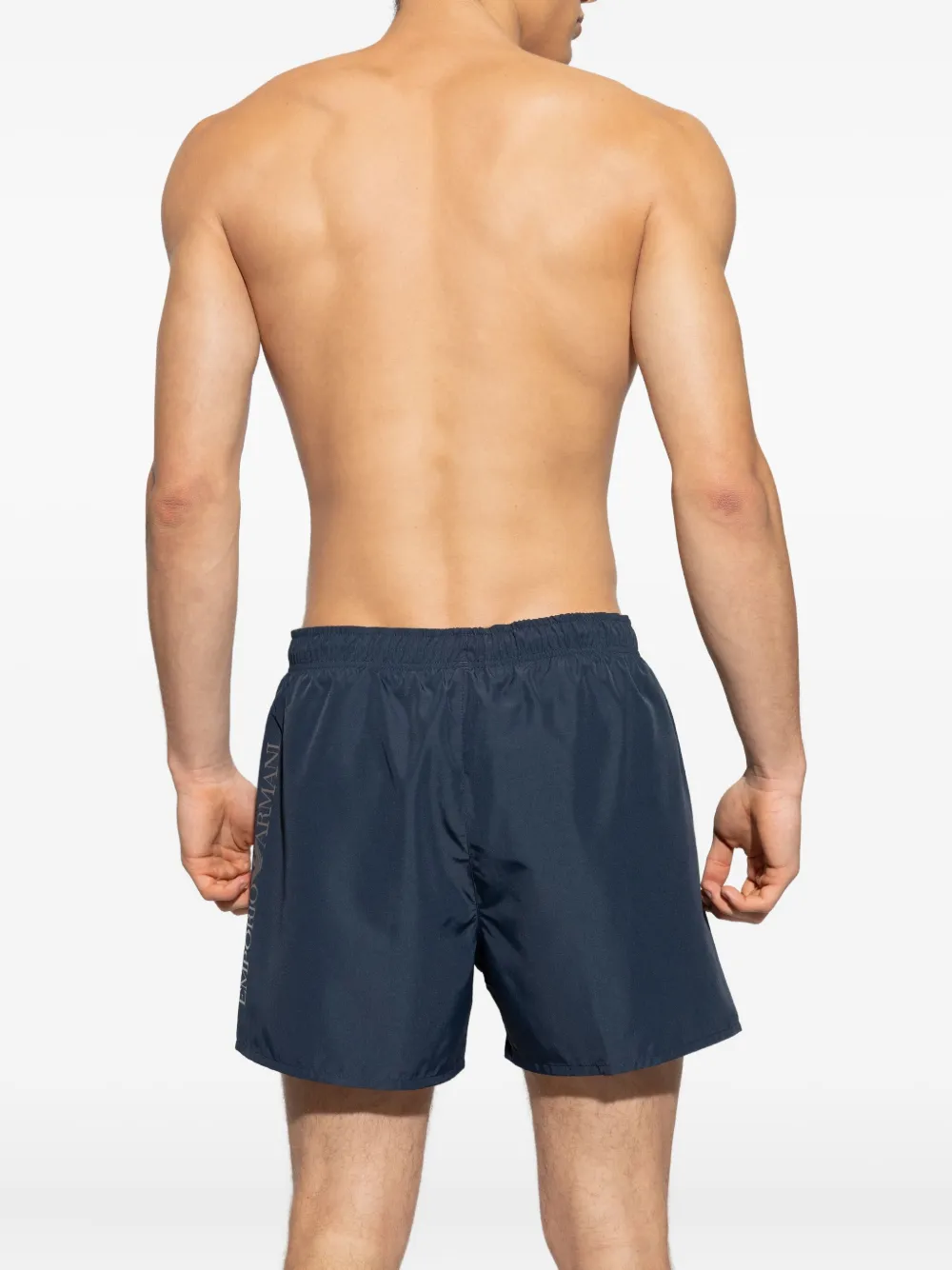 Ea7 Emporio Armani Zwembroek met trekkoord en logodetail Blauw
