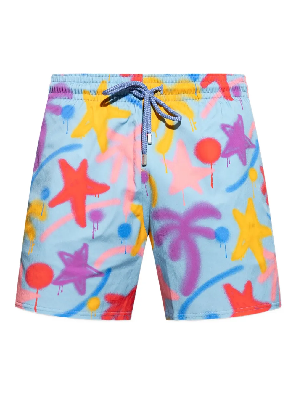 Palm Angels Zwembroek met verfprint Blauw