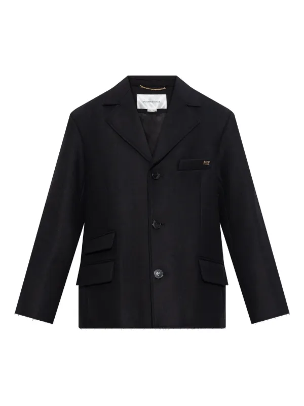 Victoria Beckham Raw-cut Blazer in Black