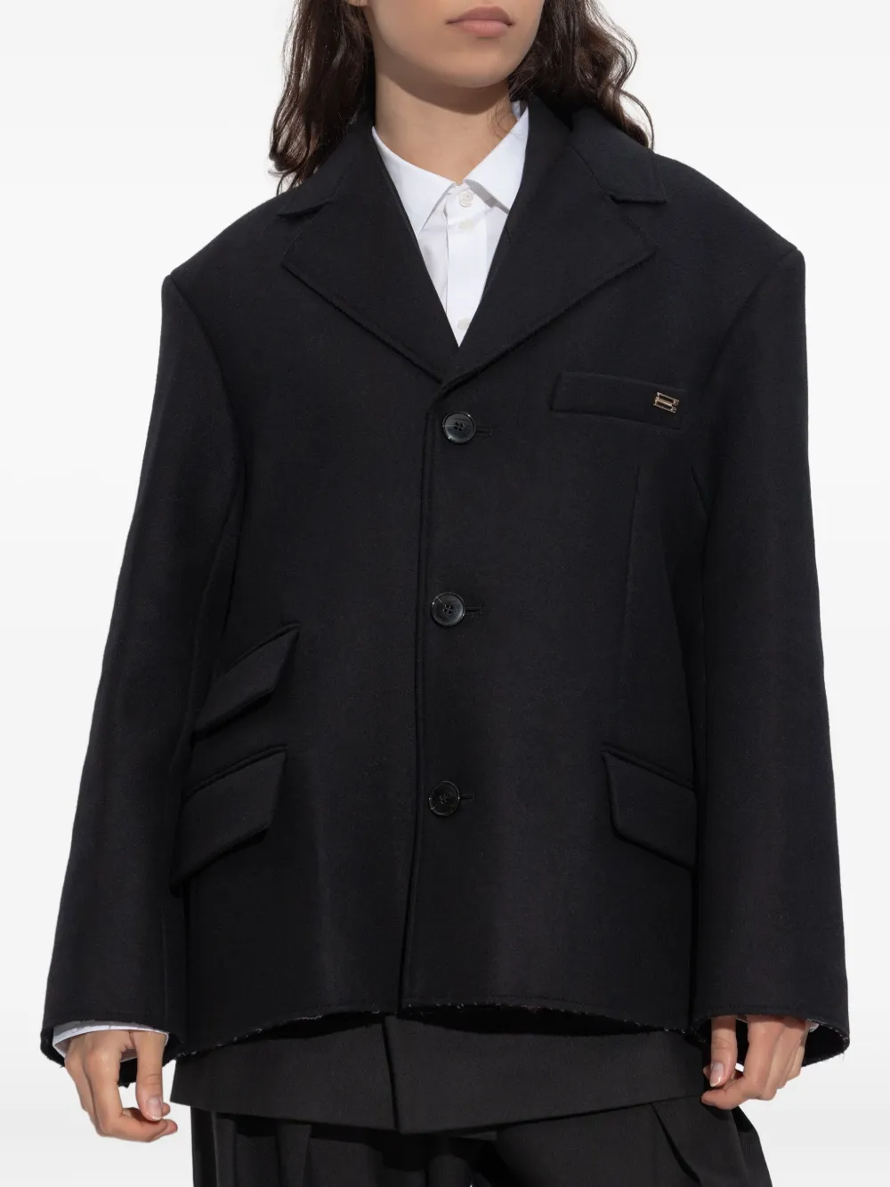 Victoria Beckham Gerafelde blazer Zwart