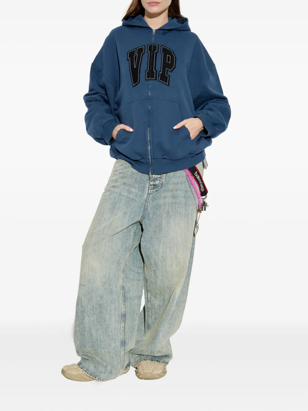 Balenciaga Hoodie met rits Blauw