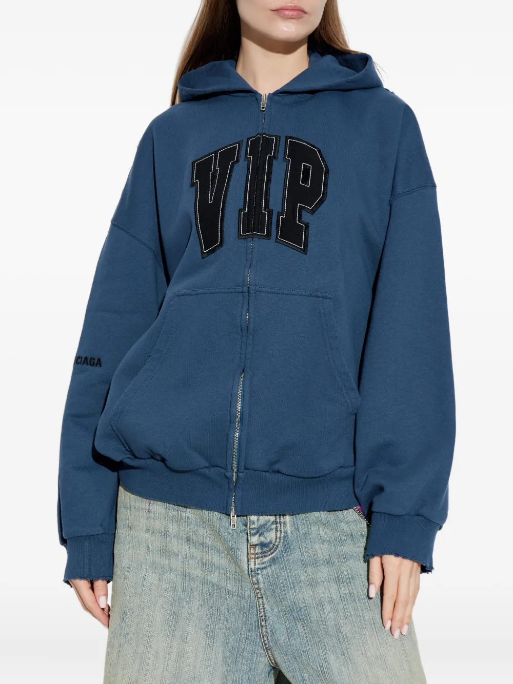 Balenciaga Hoodie met rits Blauw