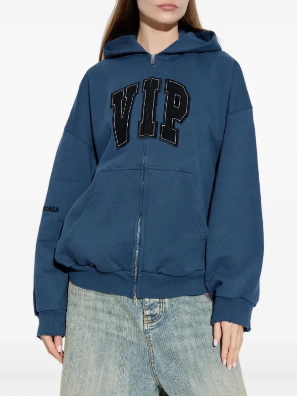 Balenciaga zip-up Hoodie | Blue | FARFETCH