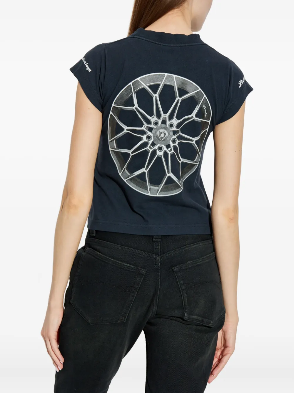 Balenciaga Lamborghini T-shirt met autoprint Zwart