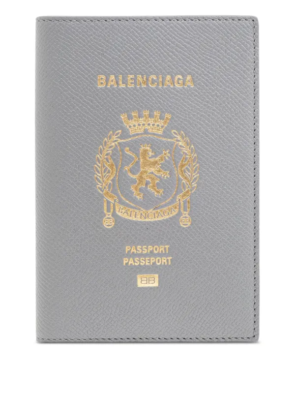 Balenciaga レザー パスポートケース | グレー | FARFETCH JP