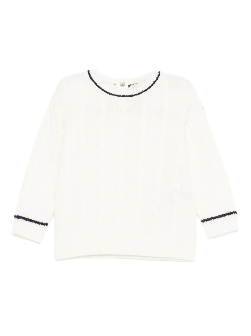 Moncler Enfant cable-knit trim sweater Beige