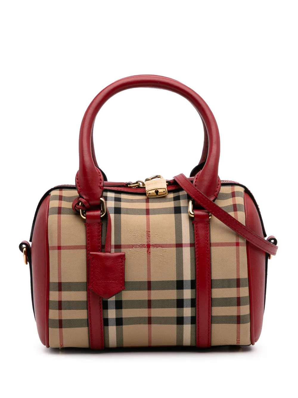 Burberry Pre-Owned 2000-2017 Haymarket Check Canvas Boston Bag satchel | Brown | Image 1