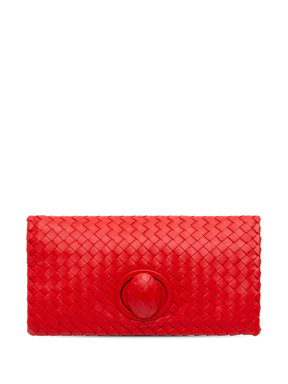 Bottega Veneta Pre-Owned 2012-2025 Nappa Intrecciato Turn Lock clutch bag | Red | Image 1