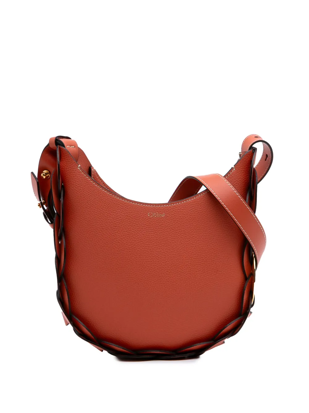 Chloé Pre-Owned 2020 Small Grained Calfskin Darryl Hobo crossbody bag | Orange | Image 1