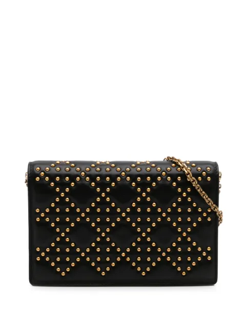 Christian Dior Pre-Owned شنطة كروس 'كاناج ليدي ديور' جلد مرصعة بتصميم محفظة وبسلسلة 2017