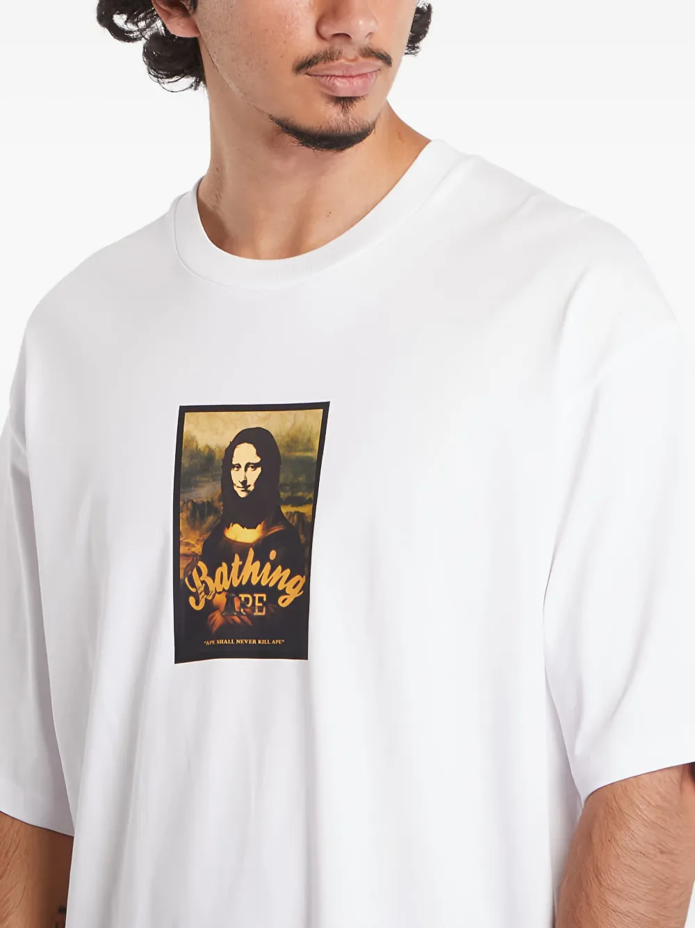 A BATHING APE T-shirt met print Wit