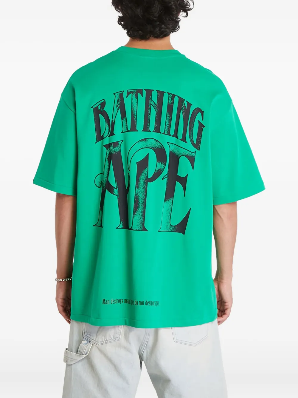 A BATHING APE T-shirt met logoprint en print Groen