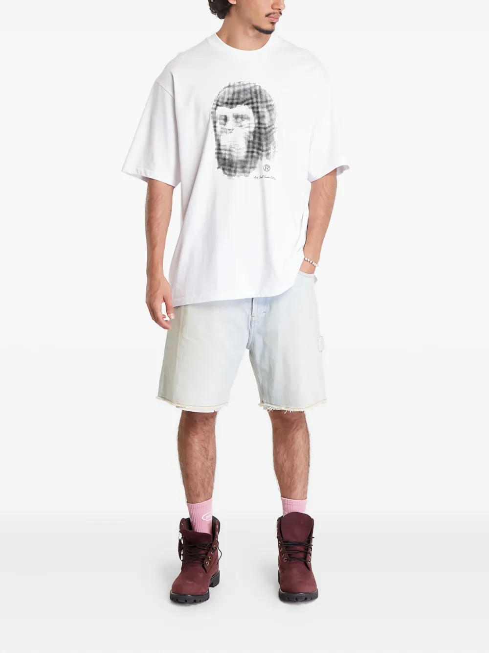 A BATHING APE Pixel Comic Ape Head T-shirt - Wit