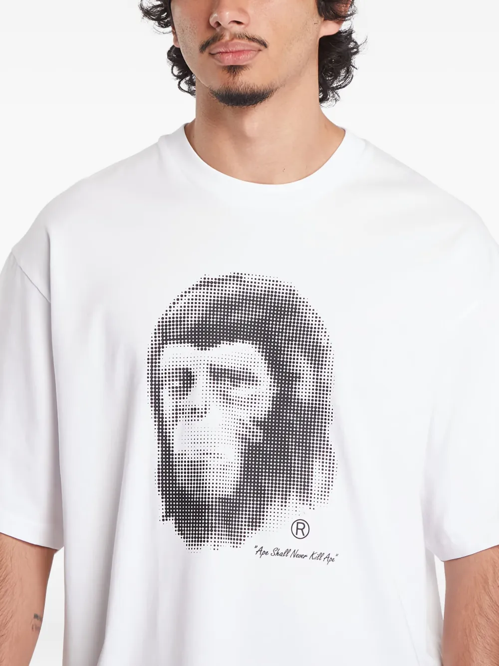A Bathing Ape Pixel Comic Ape Head T-shirt In White